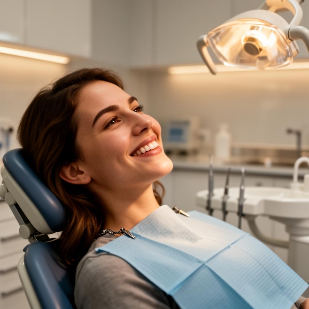 Patient smiling in a modern dental practice