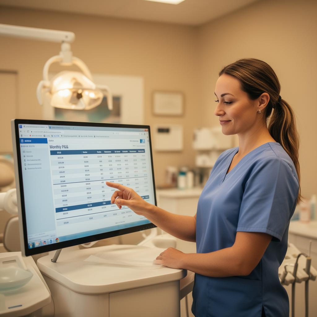 Practice owner reviewing monthly performance with the iDENTIFY team